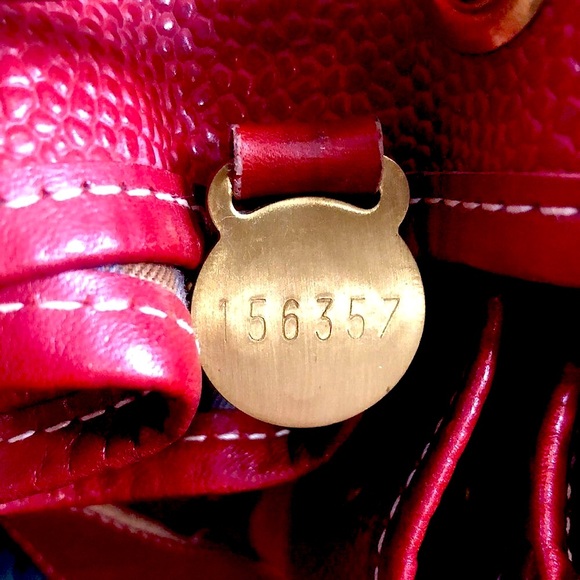 MULBERRY Red Scotchgrain Caviar Leather Drawstring Bucket Crossbody Shoulder Bag - Picture 9 of 17